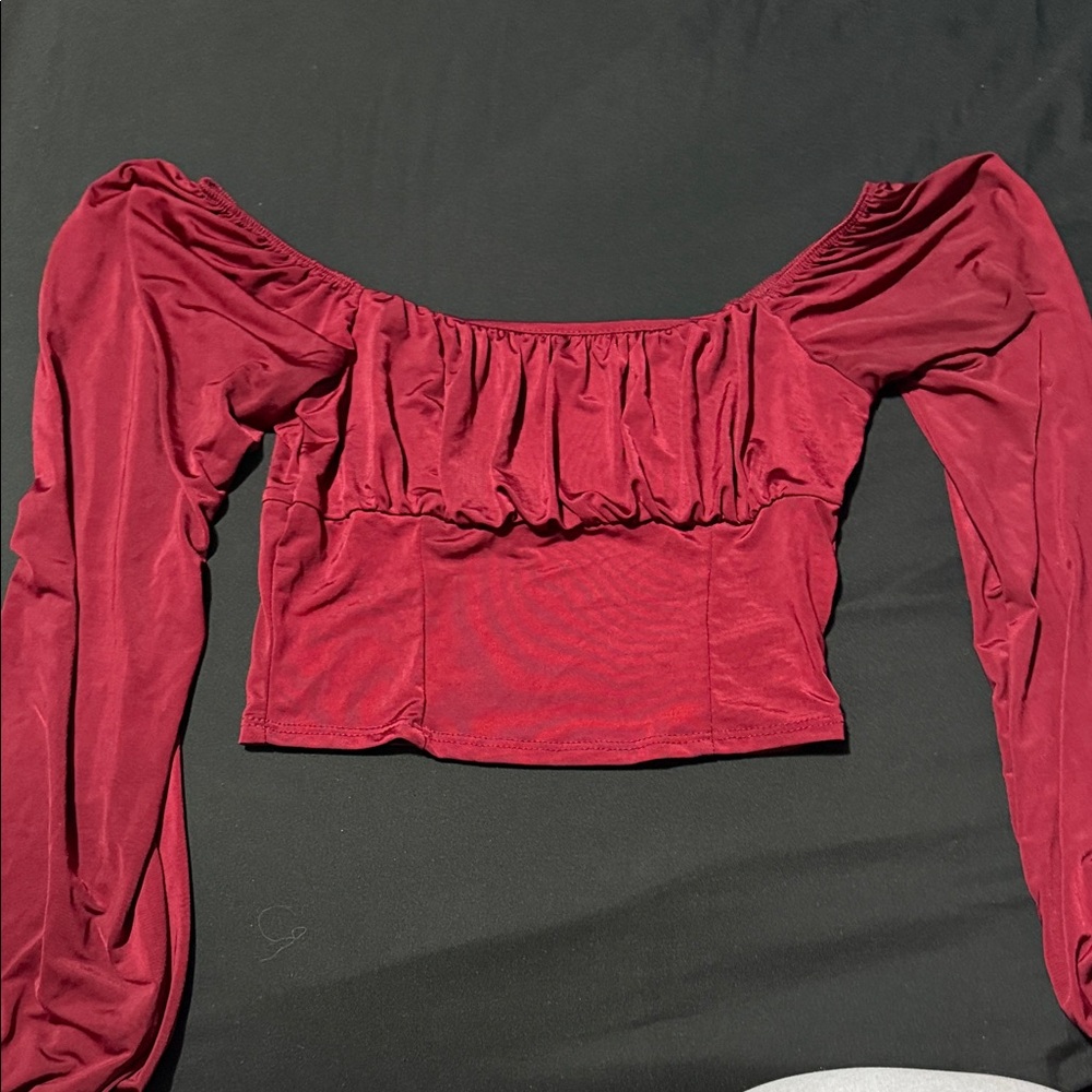 Live in the moment Off-Shoulder Red Top